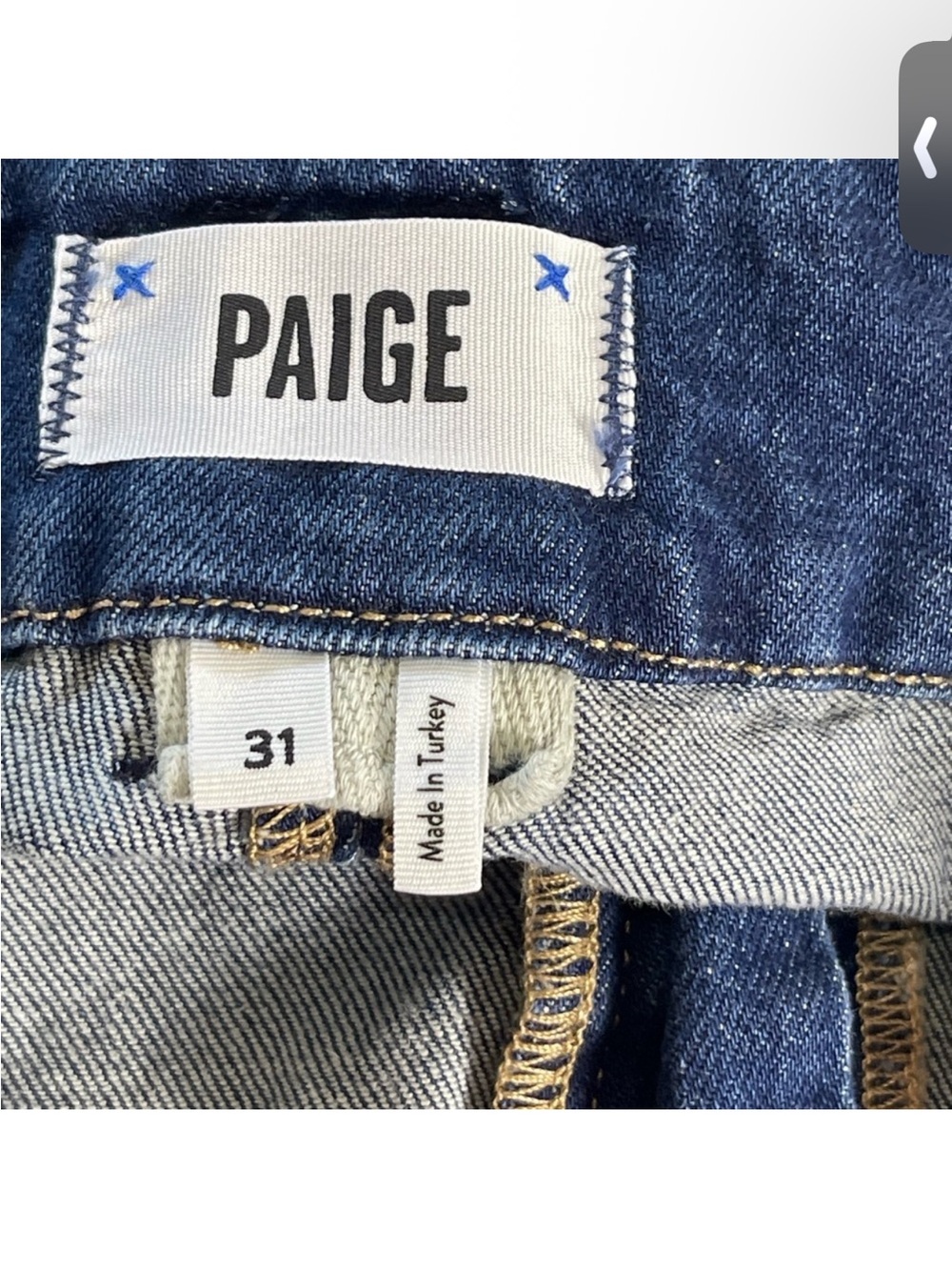 Paige Dark Denim Cargo Jeans Gracie Lou High Waisted Size 31 - Picture 13 of 14